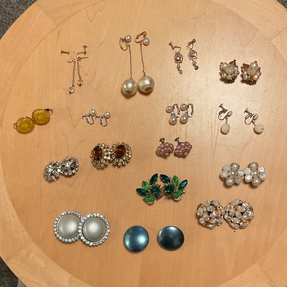16 LOT  EARRINGS  Elegant CLIP ON  Earrings Set SOLD IN LOT 16 Pair